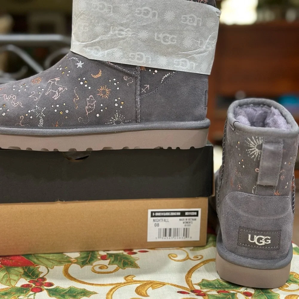 UGG women Cosmic Black and Gray Boots - Picture 4 of 7